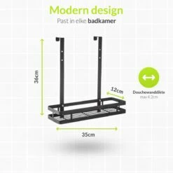 Doucherek Aan Douchewand - Zwart - Doucherekje Hangend - Zonder Boren -Badkamerproducten Winkel 1200x1200 1701
