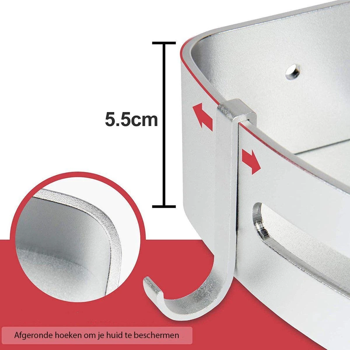 Sens Design Doucherekjes Set Van 3 - Doucherek Zonder Boren - Zilver 6 Sens Design Doucherekjes Set Van 3 - Doucherek Zonder Boren - Zilver - Afbeelding 4