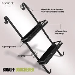 Bonoff Doucherek Zwart – 2 Laags - Doucherek Zonder Boren - Zwart – Doucherek Hangend - Badkamerrek –RVS – Badkamer Accessoires – Stijlvol 18 Bonoff Doucherek Zwart – 2 Laags - Doucherek Zonder Boren - Zwart – Doucherek Hangend - Badkamerrek –RVS – Badkamer Accessoires – Stijlvol -Badkamerproducten Winkel 1200x1200 1737