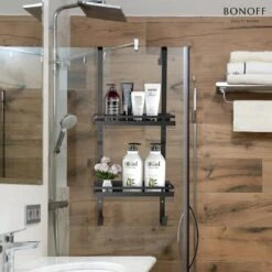 Bonoff Doucherek Zwart – 2 Laags - Doucherek Zonder Boren - Zwart – Doucherek Hangend - Badkamerrek –RVS – Badkamer Accessoires – Stijlvol 19 Bonoff Doucherek Zwart – 2 Laags - Doucherek Zonder Boren - Zwart – Doucherek Hangend - Badkamerrek –RVS – Badkamer Accessoires – Stijlvol -Badkamerproducten Winkel 1200x1200 1738