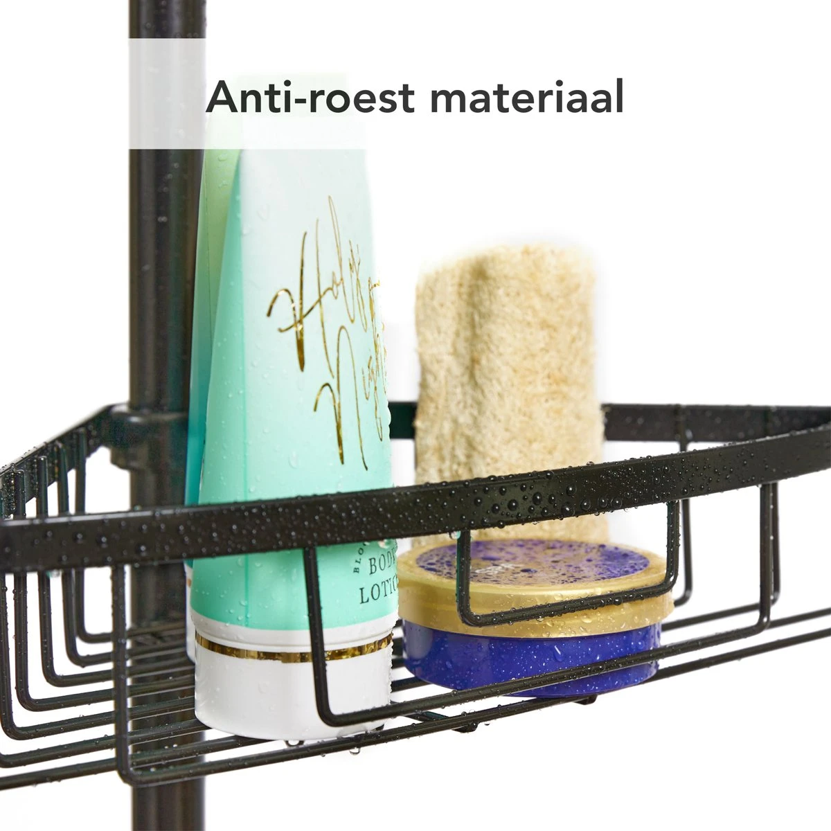 Ogoods Telescopisch Doucherek Inclusief 4 Manden - Zwart - Badkamerrek - Zonder Boren - In Hoogte Verstelbaar - Opbergsysteem 8 Ogoods Telescopisch Doucherek Inclusief 4 Manden - Zwart - Badkamerrek - Zonder Boren - In Hoogte Verstelbaar - Opbergsysteem - Afbeelding 6