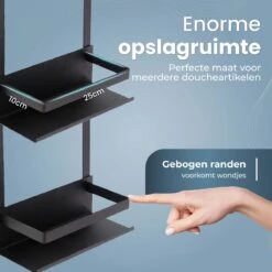 Merkloos Doucherek Zonder Boren Zwart - 30 Dagen Uitproberen -Doucherek Hangend - Badkamer Accessoires - RVS - 2 Laags -Badkamerproducten Winkel 1200x1200 1757
