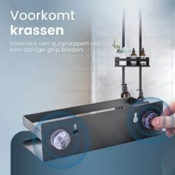 Merkloos Doucherek Zonder Boren Zwart - 30 Dagen Uitproberen -Doucherek Hangend - Badkamer Accessoires - RVS - 2 Laags -Badkamerproducten Winkel 1200x1200 1759