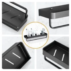 Merkloos Doucherek Zonder Boren 2x 30 Cm – Doucherek – Doucherek Hangend – Badkamerrek – Zonder Boren – IP68 Waterdicht – 4KG Draagkracht – Zwart RVS -Badkamerproducten Winkel 1200x1200 1767