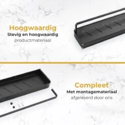 Merkloos Doucherek Zonder Boren 2x 30 Cm – Doucherek – Doucherek Hangend – Badkamerrek – Zonder Boren – IP68 Waterdicht – 4KG Draagkracht – Zwart RVS -Badkamerproducten Winkel 1200x1200 1769