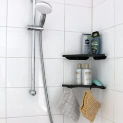 Vannons - Doucherek - Doucherek Hangend - Doucheplankje - Metaal - Set Van 2 - Zwart -Badkamerproducten Winkel 1200x1200 1774