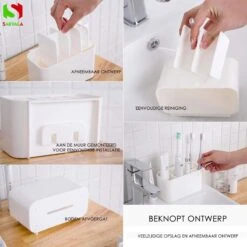 Tandenborstelhouder - Wastafelmeubel - Vrijstaand Of Wandgemonteerd - Wit -Badkamerproducten Winkel 1200x1200 1855