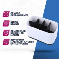 Roegaarden Tandenborstelhouder – Badkamer Organizer – 6 Sorteervakken - Met Lekbak -Wit -Badkamerproducten Winkel 1200x1200 1867