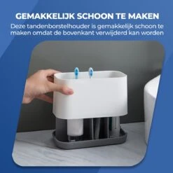 Roegaarden Tandenborstelhouder – Badkamer Organizer – 6 Sorteervakken - Met Lekbak -Wit -Badkamerproducten Winkel 1200x1200 1868
