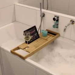 IVOL Badplank Bamboe - Badplank Hout Met Badrek Houders - Uitschuifbaar - 75 Tot 110 Cm -Badkamerproducten Winkel 1200x1200 1884