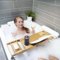 LifeGoods Badplank - Uitschuifbaar - Voor In Bad - 74.5 Tot 108.5 Cm - Met Houder - Hout -Badkamerproducten Winkel 1200x1200 1889