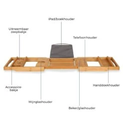 LifeGoods Badplank - Uitschuifbaar - Voor In Bad - 74.5 Tot 108.5 Cm - Met Houder - Hout -Badkamerproducten Winkel 1200x1200 1890