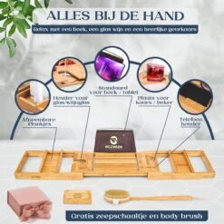 Ecowize Luxe Bamboe Badplank Voor In Bad Met Tablethouder - 100% Natuurlijk Bamboe Badrek Met Boekenhouder - Bad Plank Hout Met Nonslip Grips - Badrekje Voor Bad - Badplankje Uitschuifbaar (75cm Tot 110cm) Met Extra Zeepbakje En Body Brush -Badkamerproducten Winkel 1200x1200 1901