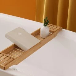Merkloos Decopatent® Badrekje Voor Over Bad - 70 Cm - Bamboe Hout - Badrek - Badplank - Badbrug - Basic Bad Tafeltje Voor In Bad - Naturel -Badkamerproducten Winkel 1200x1200 1911