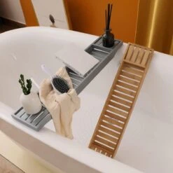 Merkloos Decopatent® Badrekje Voor Over Bad - 70 Cm - Bamboe Hout - Badrek - Badplank - Badbrug - Basic Bad Tafeltje Voor In Bad - Naturel -Badkamerproducten Winkel 1200x1200 1912