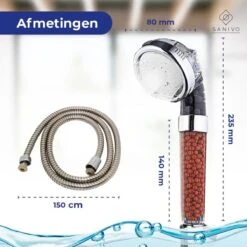 Waterbesparende Douchekop Ionische Douchekop Incl. Doucheslang - Douchefilter - Waterfilter - Handdouche - Met Mineraalstenen - Douchekop Met Slang – Transparant – Incl. Doucheslang -Badkamerproducten Winkel 1200x1200 192