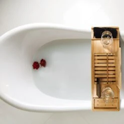 Regno Badplank Voor In Bad - Met Badkussen - Uitschuifbaar En Waterbestendig Badrek - IPad En Glashouder -Badkamerproducten Winkel 1200x1200 1925