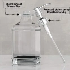 Wonix® - Zeepdispenser - Zeeppompje - Transparant Glas - RVS Pompkop - Met Stickers - 350ml - 2 Stuks 17 Wonix® - Zeepdispenser - Zeeppompje - Transparant Glas - RVS Pompkop - Met Stickers - 350ml - 2 Stuks -Badkamerproducten Winkel 1200x1200 2002