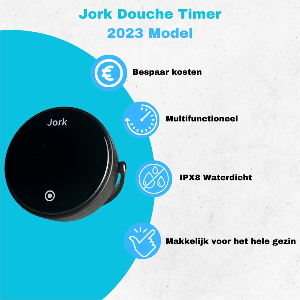 Jork - Douche Timer - Douchetimer - Badkamer Klok - Doucheklok - Kookwekker Analoog - Douchetimer 5 Minuten - Douchetimer Waterdicht - Inclusief Batterijen - 3x AAA - IPX8 Waterdicht 4 Jork - Douche Timer - Douchetimer - Badkamer Klok - Doucheklok - Kookwekker Analoog - Douchetimer 5 Minuten - Douchetimer Waterdicht - Inclusief Batterijen - 3x AAA - IPX8 Waterdicht - Afbeelding 2