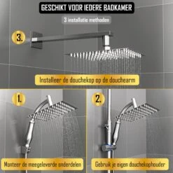 Regendouchekop Deluxe - ø 28CM - Douchekop Met Doucheslang En Douchekophouder - RVS 16 Regendouchekop Deluxe - ø 28CM - Douchekop Met Doucheslang En Douchekophouder - RVS -Badkamerproducten Winkel 1200x1200 206