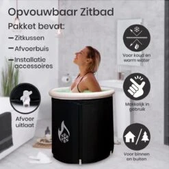 Opvouwbaar Zitbad Voor Volwassenen - Bath Bucket - Ijsbad - Inklapbaar Bad - Zwart - Opblaasbad - Inclusief Voetpomp - Inclusief Ingebouwd Zitkussen -Badkamerproducten Winkel 1200x1200 2082