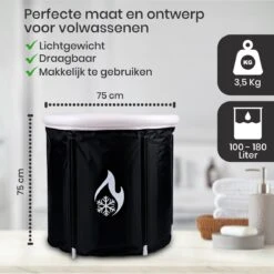 Opvouwbaar Zitbad Voor Volwassenen - Bath Bucket - Ijsbad - Inklapbaar Bad - Zwart - Opblaasbad - Inclusief Voetpomp - Inclusief Ingebouwd Zitkussen -Badkamerproducten Winkel 1200x1200 2083