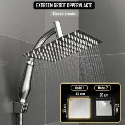 Regendouchekop Deluxe - ø 35CM - Douchekop Met Doucheslang En Douchekophouder - RVS -Badkamerproducten Winkel 1200x1200 213