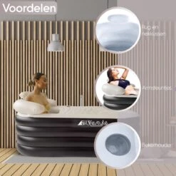HBKS Lifestyle Bad – Opblaasbaar Ligbad – Bath Bucket – Zitbad Voor Volwassenen - Ijsbad Wim Hof Methode - Badkuip – Ice Bath – Zwart -Badkamerproducten Winkel 1200x1200 2154