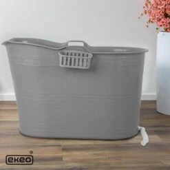 EKEO Zitbad - 210L - Mobiele Badkuip - Bath Bucket - Ijsbad- Tuinbad - Grijs -Badkamerproducten Winkel 1200x1200 2167