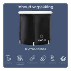 AYOO® Zitbad - Opblaasbaar Bad - Opvouwbaar Bad - IJsbad - Badkuip - Zitbad Voor Volwassenen - Bathtub - Zitbaden - Bath Bucket - Wim Hof Methode - Inclusief Voetpomp - Zwart -Badkamerproducten Winkel 1200x1200 2192