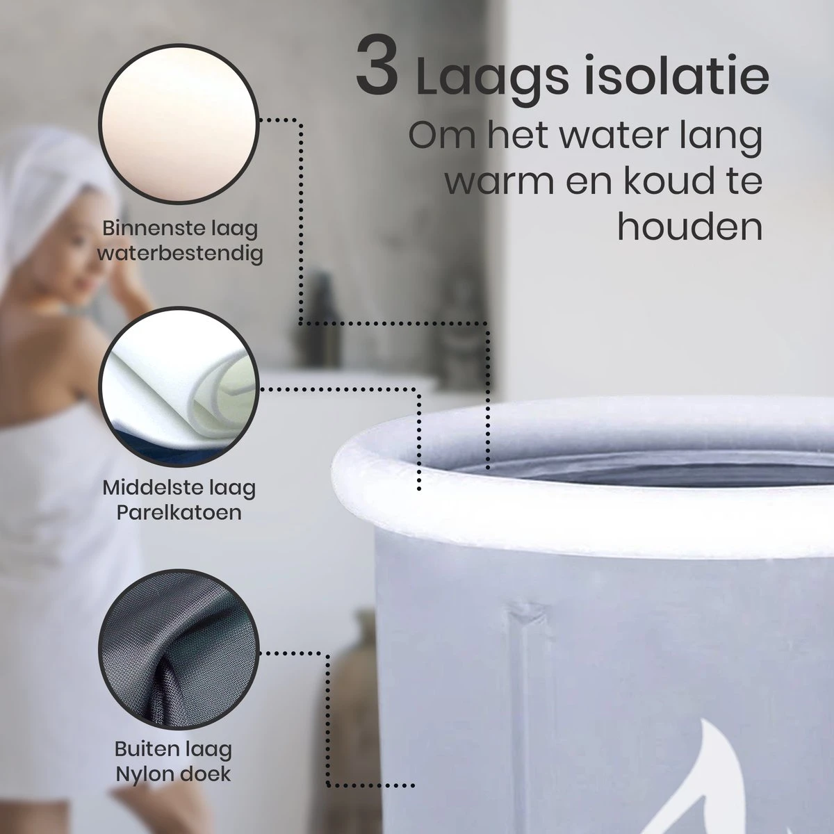 Zitbad Voor Volwassenen - Bath Bucket - Ijsbad - Ice Bath - Inklapbaar Bad - Wim Hof Methode - Opblaasbaarbad - Inclusief Voetpomp - Inclusief Ingebouwd Zitkussen - Grijs 4 Zitbad Voor Volwassenen - Bath Bucket - Ijsbad - Ice Bath - Inklapbaar Bad - Wim Hof Methode - Opblaasbaarbad - Inclusief Voetpomp - Inclusief Ingebouwd Zitkussen - Grijs - Afbeelding 2