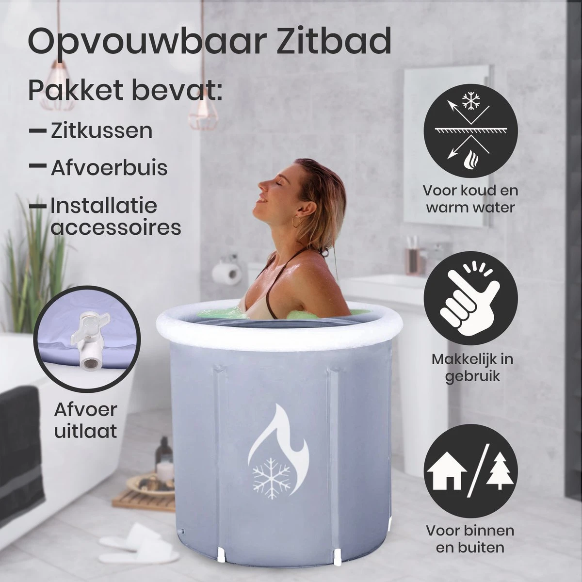 Zitbad Voor Volwassenen - Bath Bucket - Ijsbad - Ice Bath - Inklapbaar Bad - Wim Hof Methode - Opblaasbaarbad - Inclusief Voetpomp - Inclusief Ingebouwd Zitkussen - Grijs 6 Zitbad Voor Volwassenen - Bath Bucket - Ijsbad - Ice Bath - Inklapbaar Bad - Wim Hof Methode - Opblaasbaarbad - Inclusief Voetpomp - Inclusief Ingebouwd Zitkussen - Grijs - Afbeelding 4