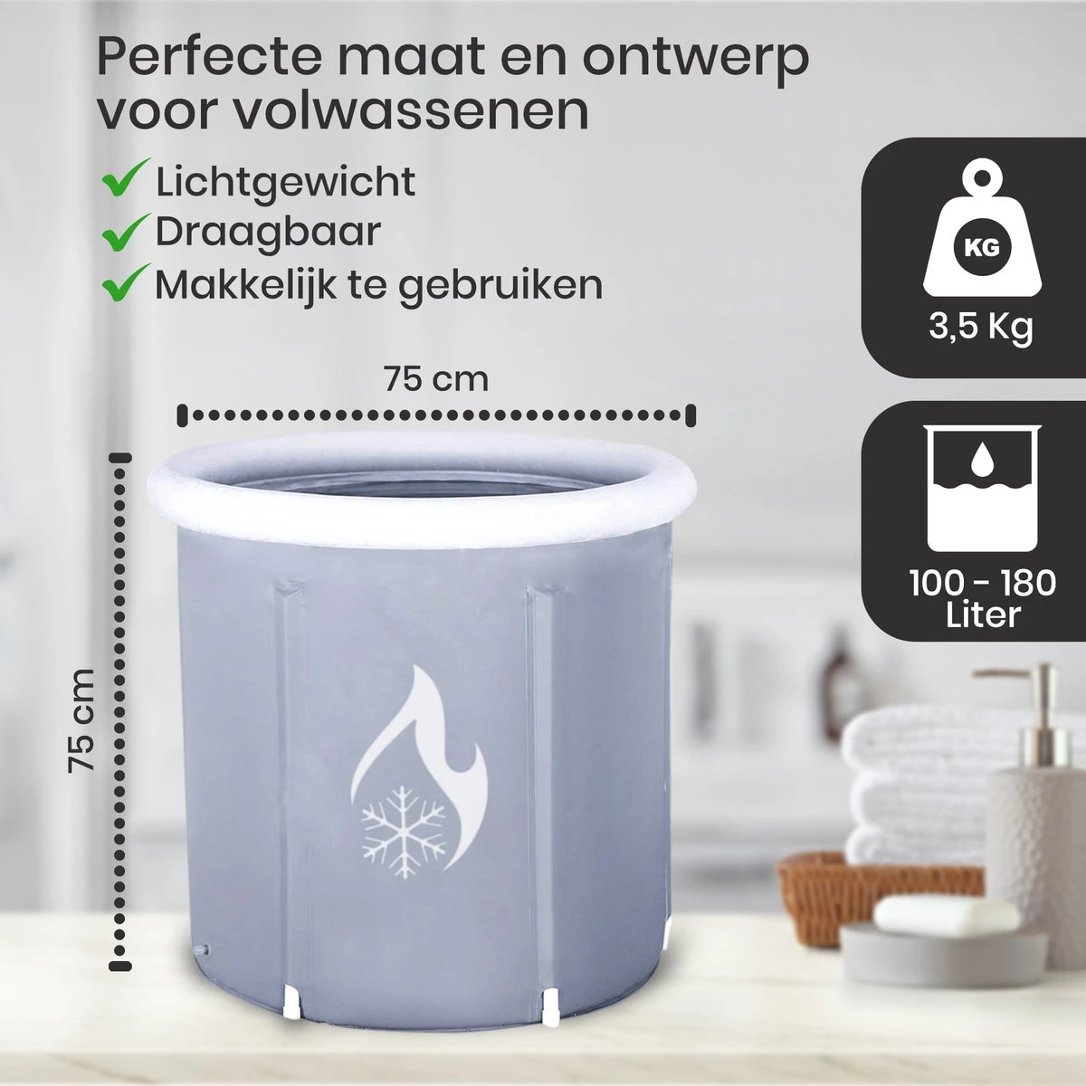 Zitbad Voor Volwassenen - Bath Bucket - Ijsbad - Ice Bath - Inklapbaar Bad - Wim Hof Methode - Opblaasbaarbad - Inclusief Voetpomp - Inclusief Ingebouwd Zitkussen - Grijs 7 Zitbad Voor Volwassenen - Bath Bucket - Ijsbad - Ice Bath - Inklapbaar Bad - Wim Hof Methode - Opblaasbaarbad - Inclusief Voetpomp - Inclusief Ingebouwd Zitkussen - Grijs - Afbeelding 5