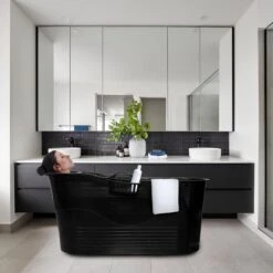 LIFEBATH - Zitbad Mira - Bath Bucket XL - Inclusief Hoofdkussen - 400L - Ligbad 122 Cm - Zwart -Badkamerproducten Winkel 1200x1200 2211