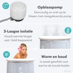 WOTRE Zitbad - Bath Bucket - Ijsbad - Wim Hof Methode - Bad Voor Volwassenen - Mobiele Badkuip - Grijs - 180L -Badkamerproducten Winkel 1200x1200 2216