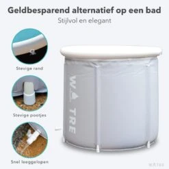 WOTRE Zitbad - Bath Bucket - Ijsbad - Wim Hof Methode - Bad Voor Volwassenen - Mobiele Badkuip - Grijs - 180L -Badkamerproducten Winkel 1200x1200 2219