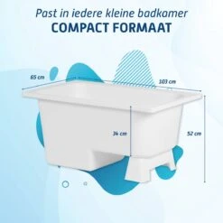 Saqu Zitbad - Mobiel Bad - 103x65cm - Wit - Incl Bijbehorende Poot En Zonder Afvoer -Badkamerproducten Winkel 1200x1200 2221