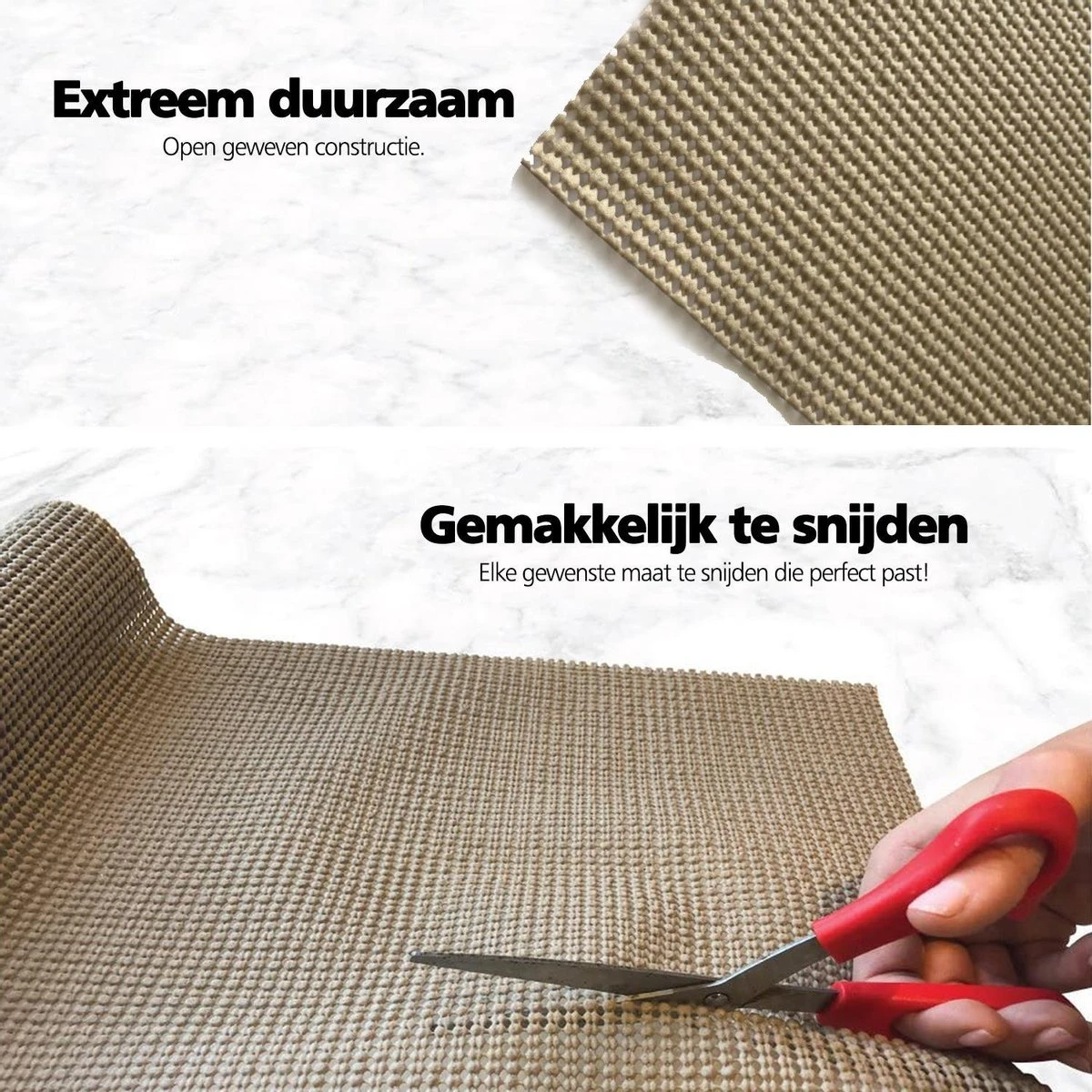 SWILIX ® Antislipmat Voor Kasten En Lades, Douchemat - Badkamermat - Badmat, Dienblad, Vloer - 4 Meter Rol - Anti Slip Mat - 400 X 30 Cm - Beige 6 SWILIX ® Antislipmat Voor Kasten En Lades, Douchemat - Badkamermat - Badmat, Dienblad, Vloer - 4 Meter Rol - Anti Slip Mat - 400 X 30 Cm - Beige - Afbeelding 4