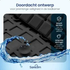 Merkloos Douchemat - Badmat Antislip - Antislipmat Douche - Antislipmat Bad - ​​Schimmelbestendig - Met Zuignappen - Wasbaar - Zwart -Badkamerproducten Winkel 1200x1200 2346