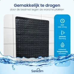 Merkloos Douchemat - Badmat Antislip - Antislipmat Douche - Antislipmat Bad - ​​Schimmelbestendig - Met Zuignappen - Wasbaar - Zwart -Badkamerproducten Winkel 1200x1200 2348
