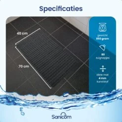 Merkloos Douchemat - Badmat Antislip - Antislipmat Douche - Antislipmat Bad - ​​Schimmelbestendig - Met Zuignappen - Wasbaar - Zwart -Badkamerproducten Winkel 1200x1200 2349