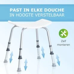 Vivamore Douchekruk - Antislip Douchestoel - In Hoogte Verstelbaar - Max. 150 KG -Badkamerproducten Winkel 1200x1200 2354