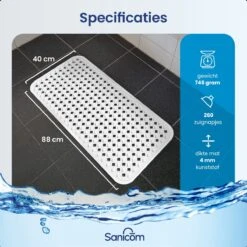 Merkloos Badmat Antislip - Douchemat - Antislipmat Bad - Antislipmat Douche - Schimmelbestendig - Met Zuignappen - Wasbaar - Wit -Badkamerproducten Winkel 1200x1200 2372