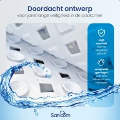 Merkloos Badmat Antislip - Douchemat - Antislipmat Bad - Antislipmat Douche - Schimmelbestendig - Met Zuignappen - Wasbaar - Wit -Badkamerproducten Winkel 1200x1200 2375