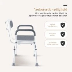 BY JRM Douchestoel En Douchekruk Met Afneembare Rugleuning En Armleuning – 30 Dagen Uitproberen - Anti Slip – Verstelbare Hoogte - Douchekrukje - Grijs -Badkamerproducten Winkel 1200x1200 2406