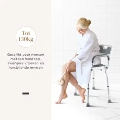 BY JRM Douchestoel En Douchekruk Met Afneembare Rugleuning En Armleuning – 30 Dagen Uitproberen - Anti Slip – Verstelbare Hoogte - Douchekrukje - Grijs -Badkamerproducten Winkel 1200x1200 2411