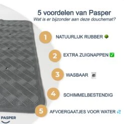 Douchemat Antislip Grijs - 53 X 53 Cm - Antislipmat Douche - Badmat -Badkamerproducten Winkel 1200x1200 2509