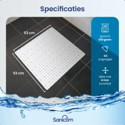 Merkloos Douchemat - Antislip Mat - Antislipmat Douche - Badmat - ​​Schimmelbestendig - Met Zuignappen - Wasbaar - Wit -Badkamerproducten Winkel 1200x1200 2526