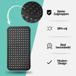 The Original - Douchemat Antislip - Zwart - 88x40cm - Antislipmat Badmat Voor Bad & Douche - Anti Slip Mat Met Zuignappen -Badkamerproducten Winkel 1200x1200 2538