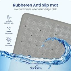 Merkloos Douchemat - Antislip Mat - Antislipmat Douche - Badmat - ​​Schimmelbestendig - Met Zuignappen - Wasbaar - Grijs -Badkamerproducten Winkel 1200x1200 2545